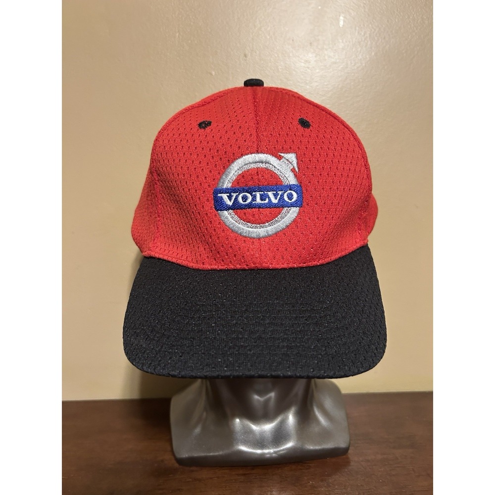 Volvo Cap Hat Red Black Embroidered Nissun Adjustable OSFA Mens Baseball Hat